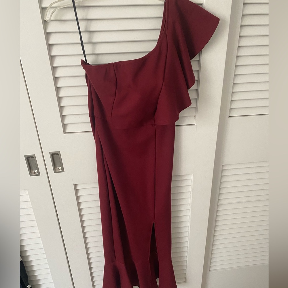 One Shoulder Peplum Dress